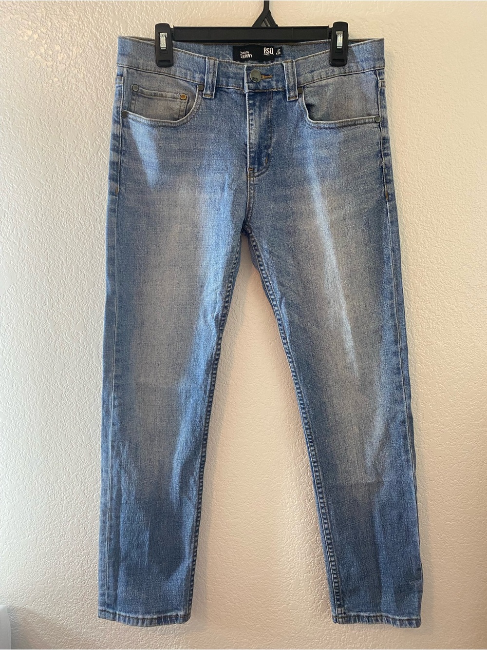 RSQ Men's Light Wash Slim Straight Jeans